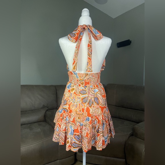 NWT Misa Los Angeles Tula Halter Convertible Mini Dress Tangerina Flora Sz M - Picture 10 of 15